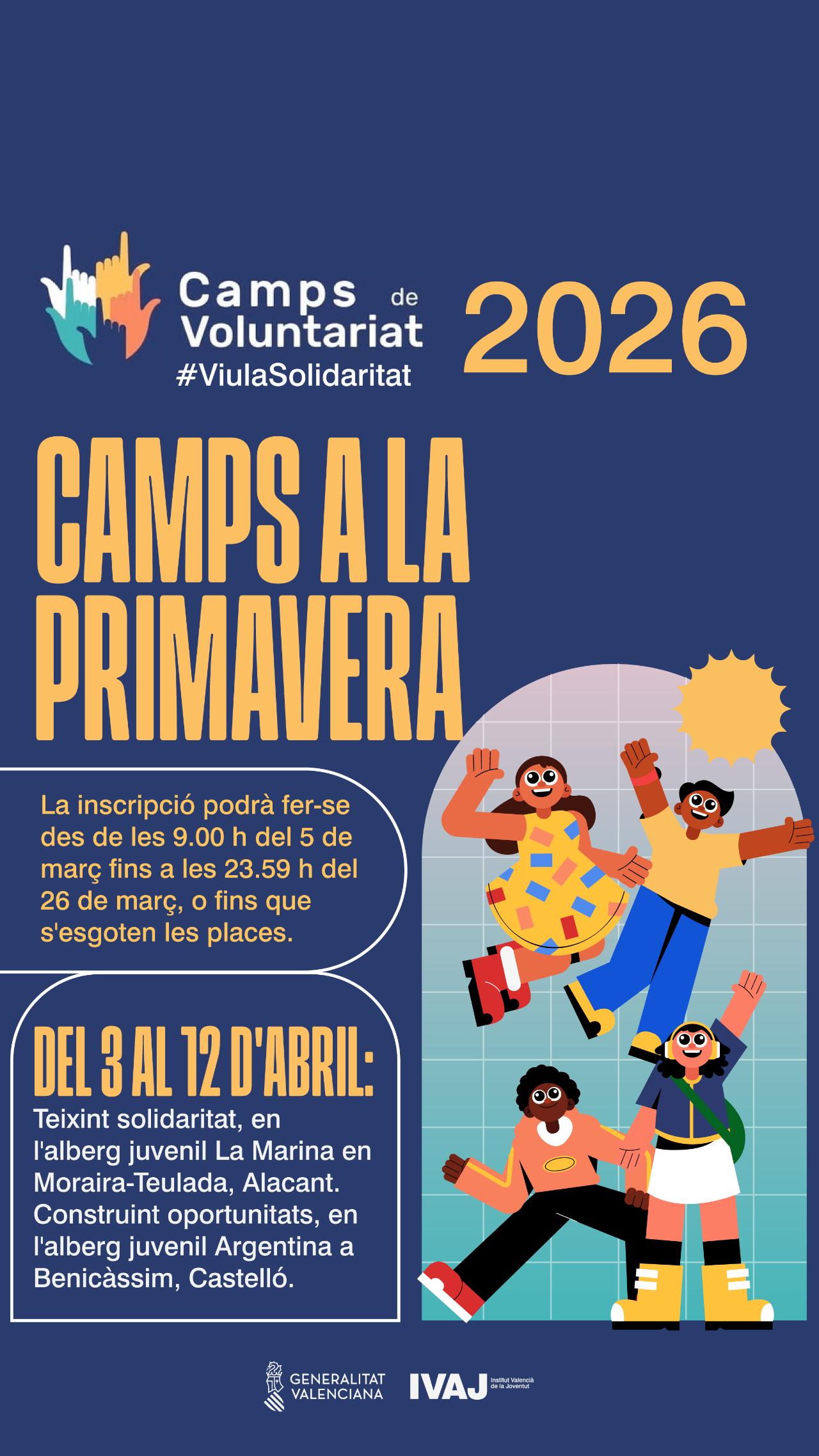Camps de Voluntariat Juvenil - primavera 2026
